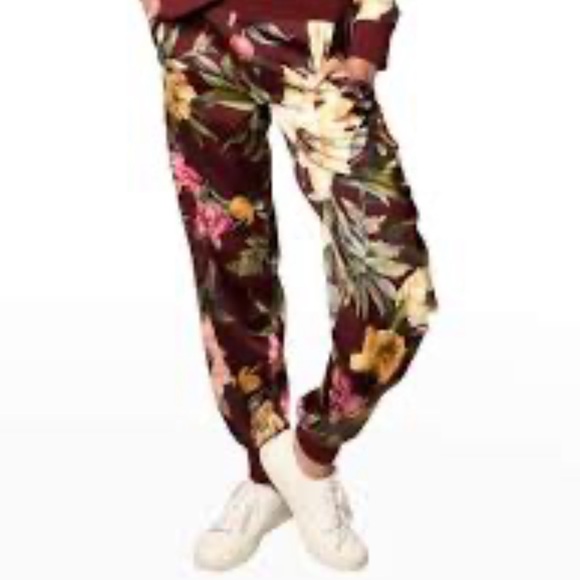 NICOLE MILLER VENUS FLORAL SILK BLEND JOGGER PANTS SIZE SMALL - Picture 3 of 7